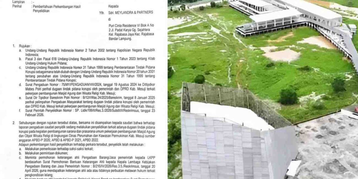 Kasus Dugaan Korupsi Islamic Center Mesuji Naik Sidik, Masa Tenang Telah Berakhir